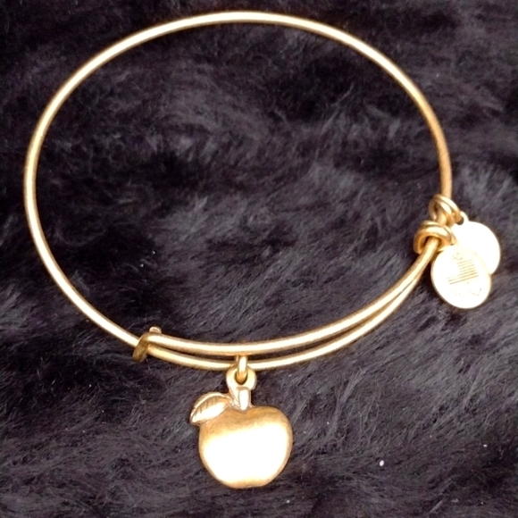 Alex and Ani Jewelry - Alex and Ani Apple gold bracelet Bangle charm